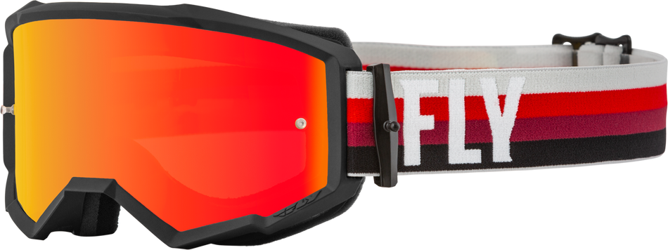 FLY RACING Zone Goggle Black/Red W/ Red Mirror/Amber Lens 37-51493