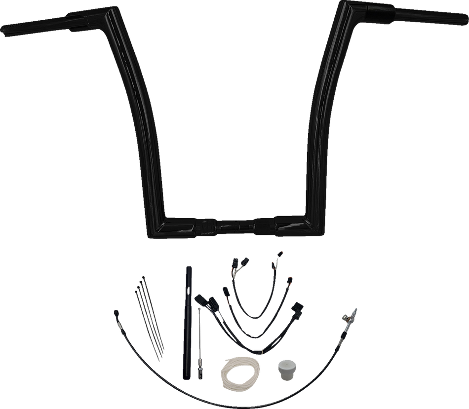 FAT BAGGERS INC. Handlebar Kit - Flat Top - 16" - Black 619616-B