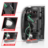 ANZO 1993-1997 Ford  Ranger LED Tail Lights w/ Light Bar Black Housing Smoked Lens 311360
