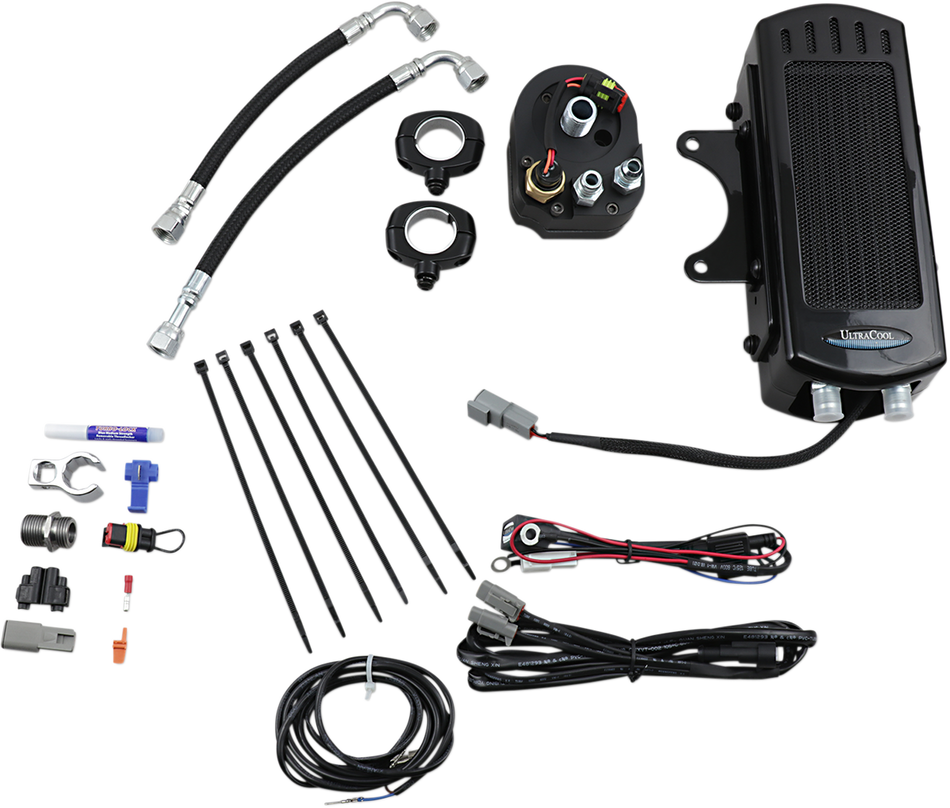 ULTRACOOL Side Mount Oil Cooler Kit - Gloss Black - Softail SMS-1G