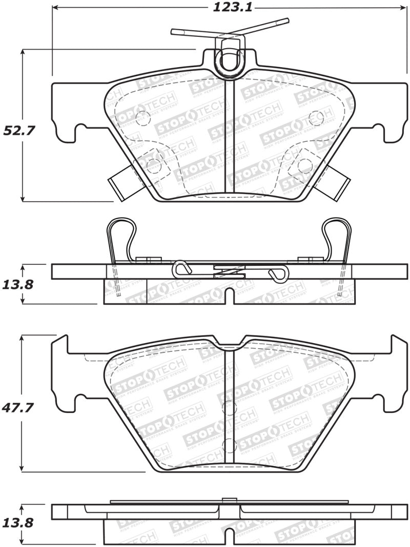 StopTech 16-21 WRX Street Brake Pads - Rear 308.1808