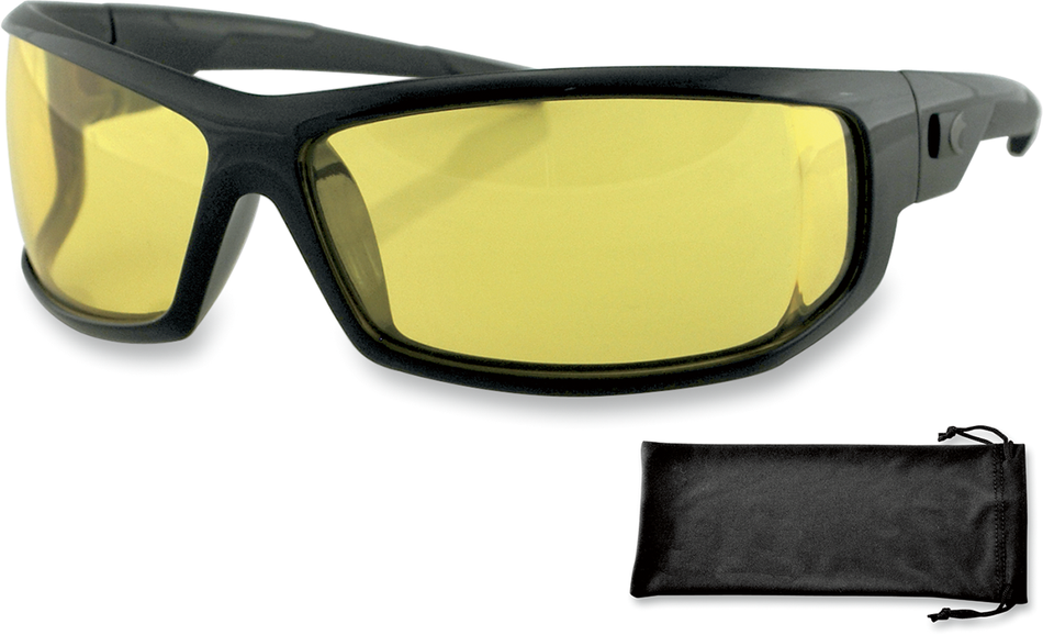 BOBSTER AXL Sonnenbrille - Schwarz glänzend - Gelb EAXL001Y 