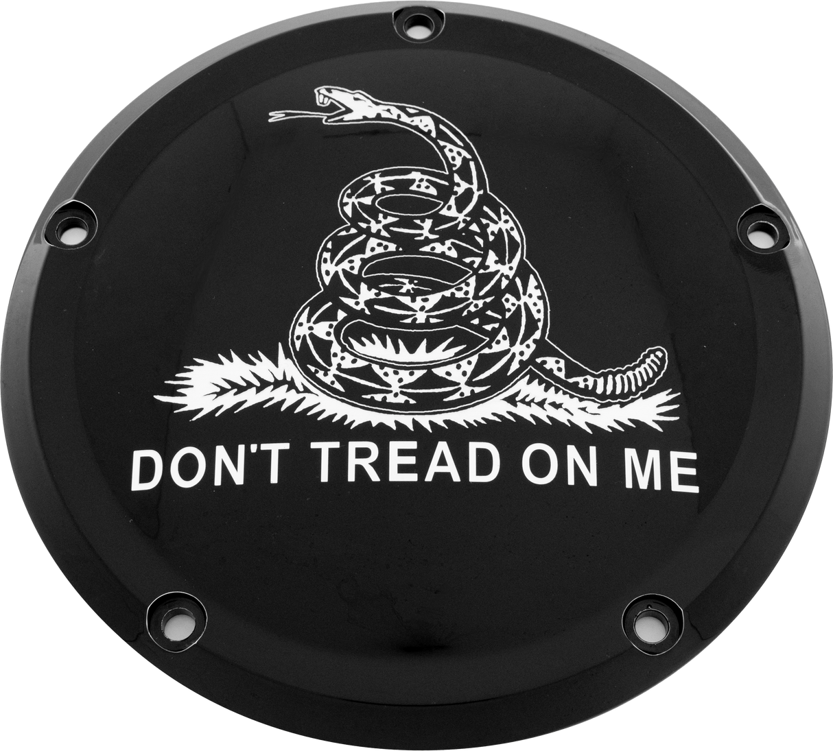 CUSTOM ENGRAVING 6   M8 Softail Derby Cover Don't Tread Black PATR08-67BG