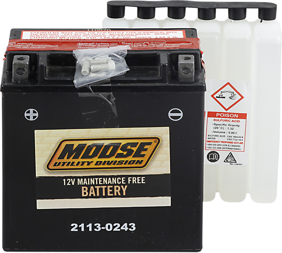 MOOSE UTILITY AGM Battery - YTX20CH-BS 2113-0243