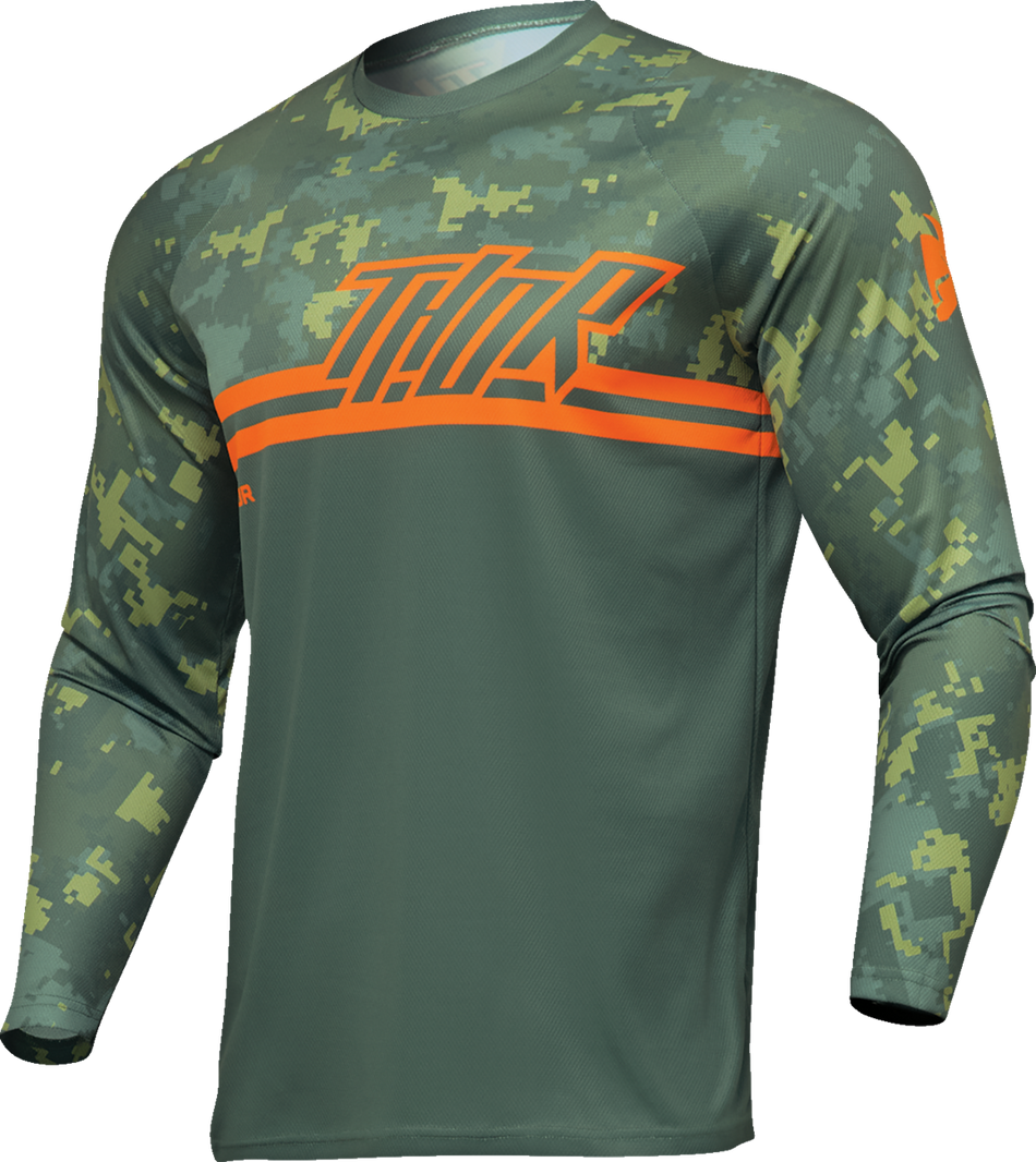 THOR Sector DIGI Jersey - Forest Green/Camo - Large 2910-7575