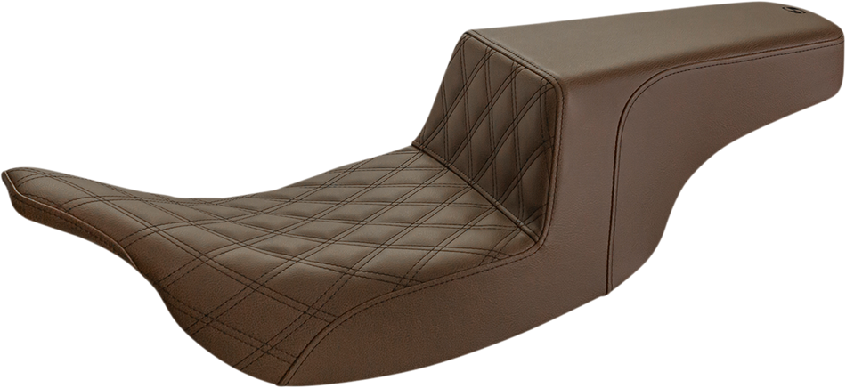 SADDLEMEN Step-Up Seat - Front Lattice Stitch - Brown 897-07-172BR