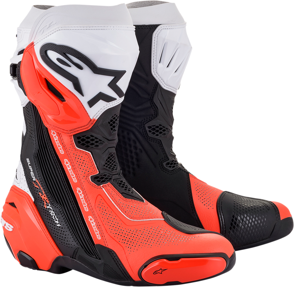 ALPINESTARS Supertech V Boots - Black/Fluo Red/White - US 12.5 / EU 48 2220121-124-48