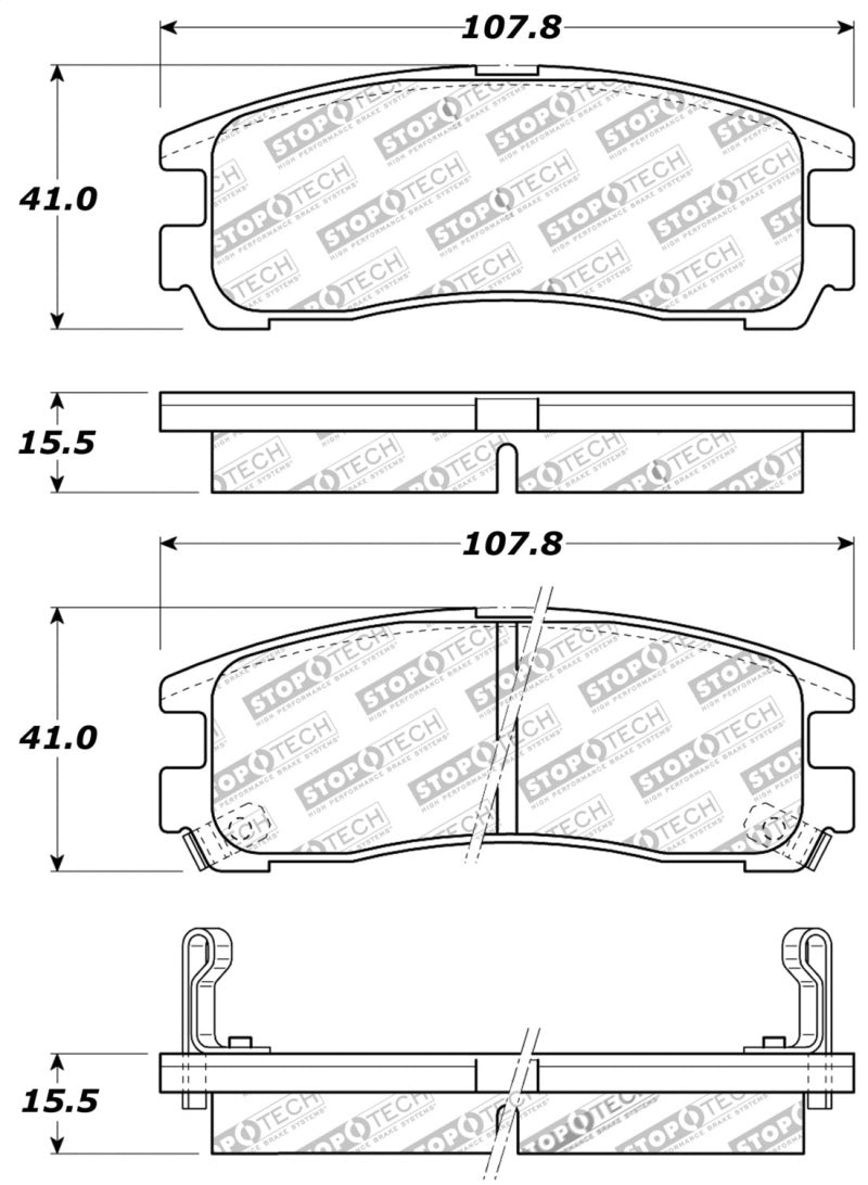 StopTech Performance 4/89-99 Mitsubishi Eclipse GST Rear Brake Pads 309.0383