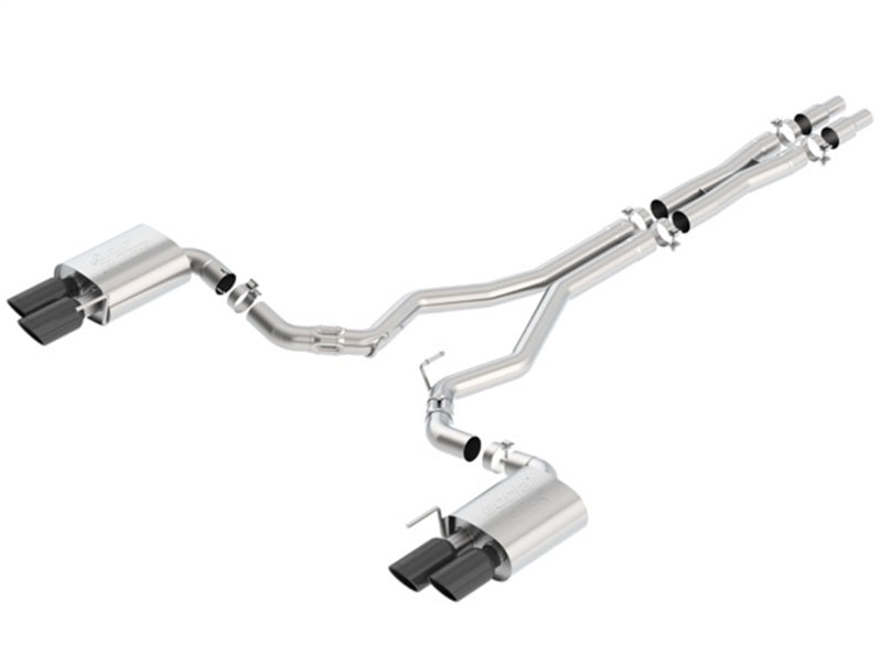Borla 2018 Ford Mustang GT (A/T / M/T) 3in ATAK Catback Exhaust w/o Valves w/ Black Chrome Tips 140746BC