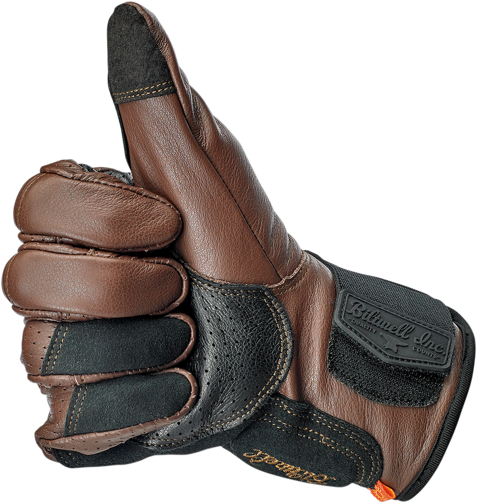 BILTWELL Borrego Gloves - Chocolate/Black - Small 1506-0201-302