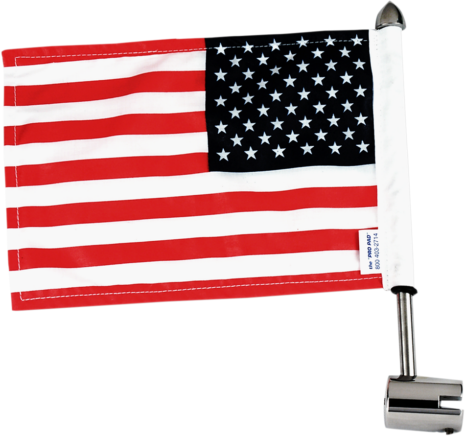 PRO PAD Luggage Rack Flag Mount - 1/4" Flat - With 10" X 15" Flag MSQ-2515