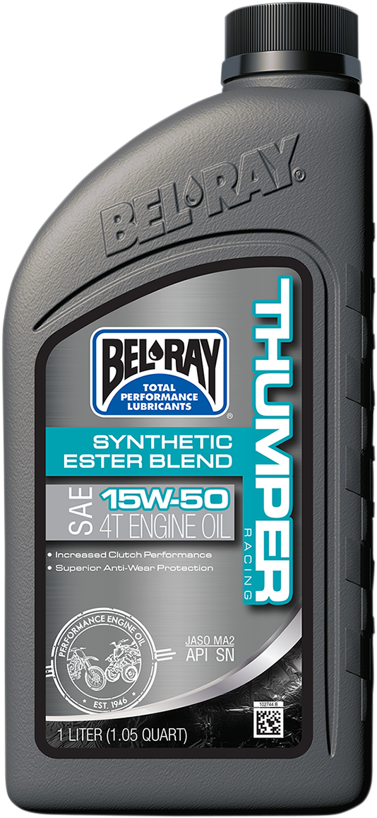 Aceite BEL-RAY Thumper Mezcla Sintética 4T - 15W-50 - 1L 99530-B1LW 