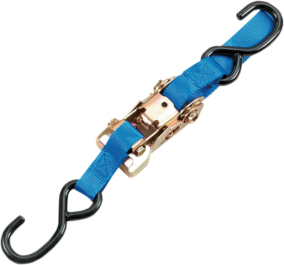 Parts Unlimited Heavy-Duty Ratchet Tie-Down - 1" X 6' - Blue 131023