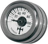 EDDIE TROTTA DESIGNS Mini Oil Pressure Gauge and Cover - Polished - White Face - 3/16" W x 9/16" D TC-001