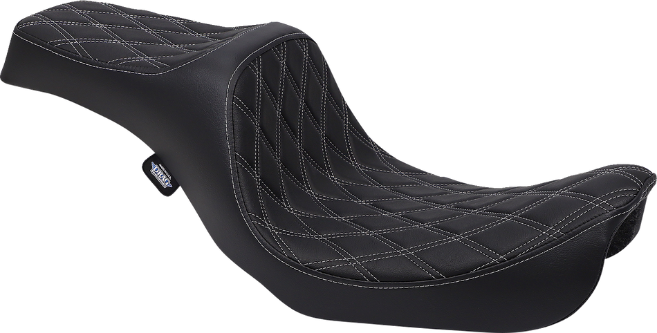 DRAG SPECIALTIES Predator III Seat - Double Diamond - Silver Stitching 0803-0603