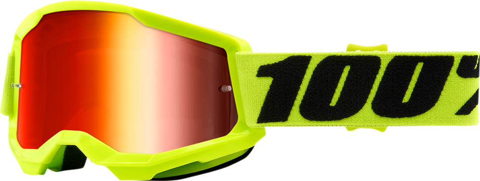 100% Youth Strata 2 Goggles - Yellow - Red Mirror 50032-00003