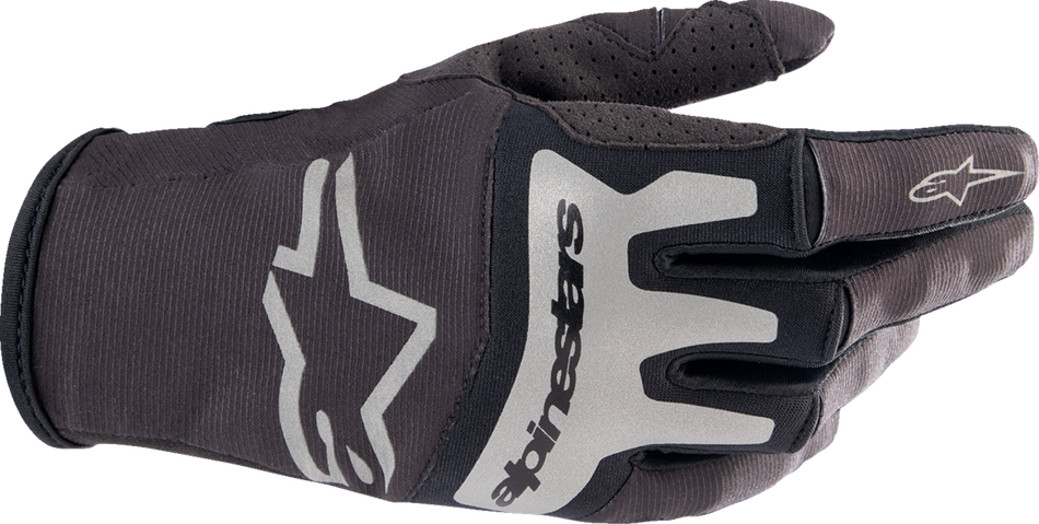 Guantes ALPINESTARS Techstar - Negro/Plata cepillada - Pequeños 3561023-1419-S 