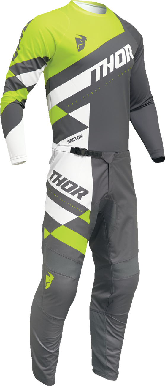 THOR Youth Sector Checker Jersey - Gray/Green - Large 2912-2422