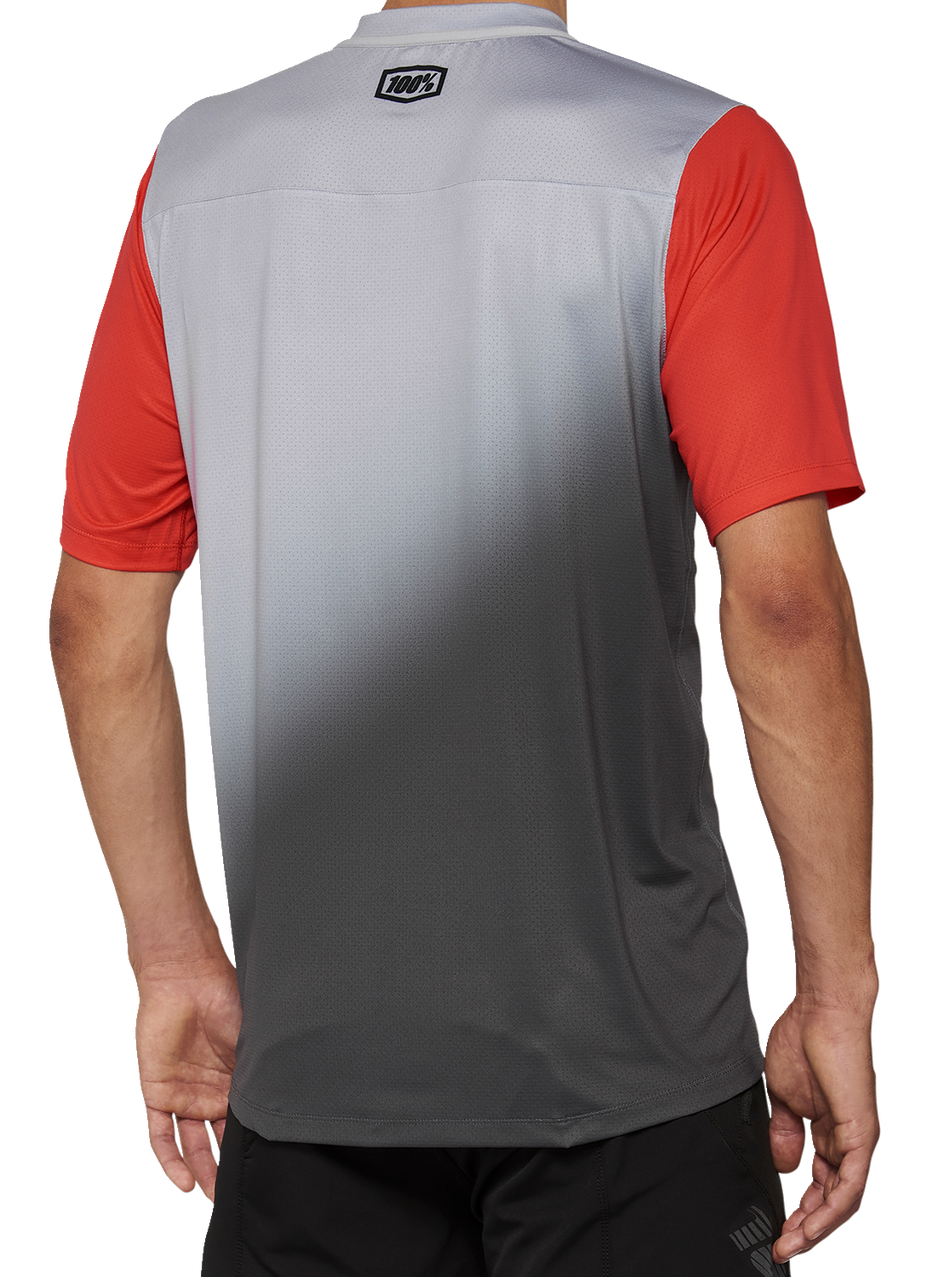 100% Celium Jersey - Short-Sleeve - Gray/Racer Red - XL 40011-00013