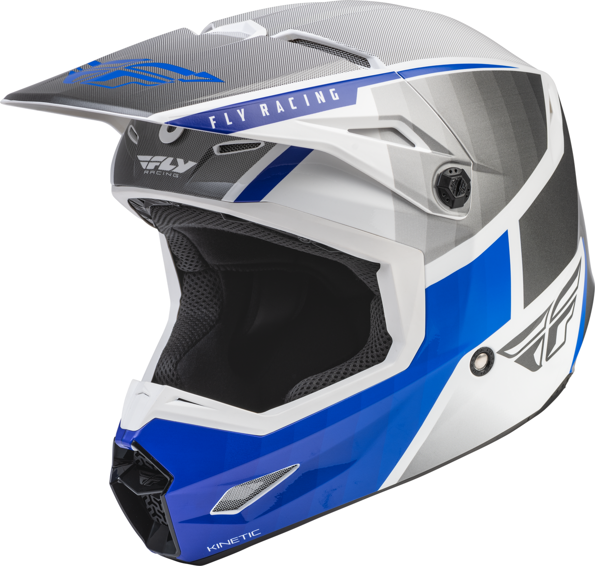 FLY RACING Kinetic Drift Helmet Blue/Charcoal/White Lg 73-8641L
