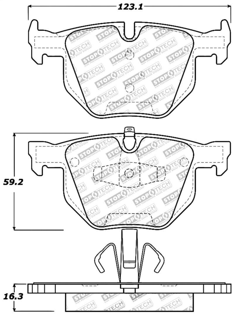 StopTech Performance 06 BMW 330 Series (Exc E90) / 07-09 335 Series Rear Brake Pads 309.117