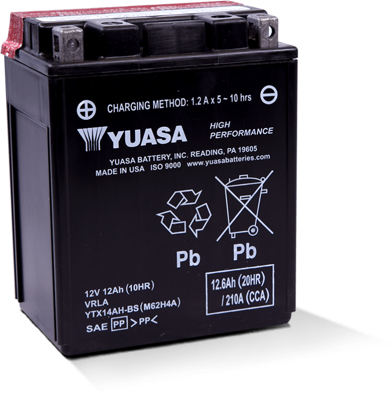 Yuasa YTX14AH-BS High Performance AGM 12 Volt Battery (Bottle Supplied) YUAM62H4A