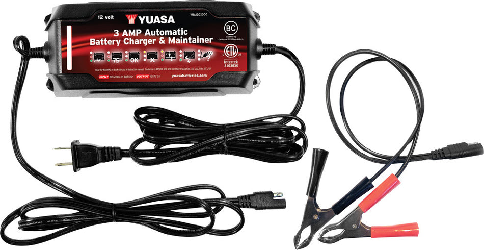 YUASA 12v 3-Amp Battery Charger YUA1203000