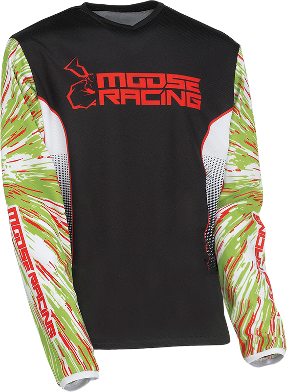 MOOSE RACING Agroid-Trikot für Jugendliche, Grün/Rot/Schwarz, Größe S, 2912-2267 