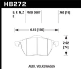 Hawk 00-06 Audi TT/TT Quattro / 96-06 VW (Various) HPS Street Front Brake Pads KHB272F.763A