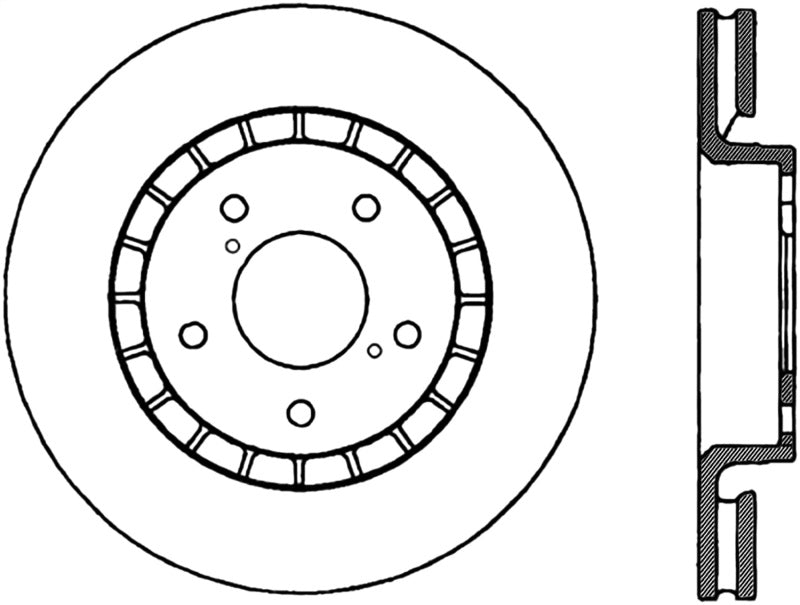 StopTech Power Slot 06-11 Lexus GS Series / 06-12 IS Series Front Right Drilled & Slotted Rotor 127.44137R