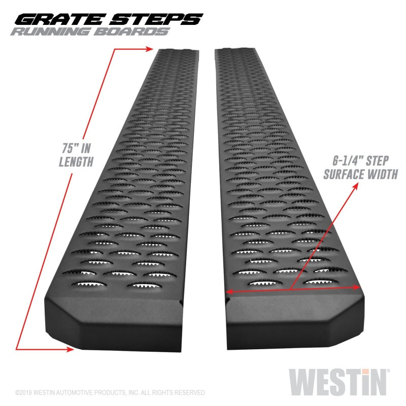 Westin Grate Steps Running Boards 75 in - Textured Black 27-74725