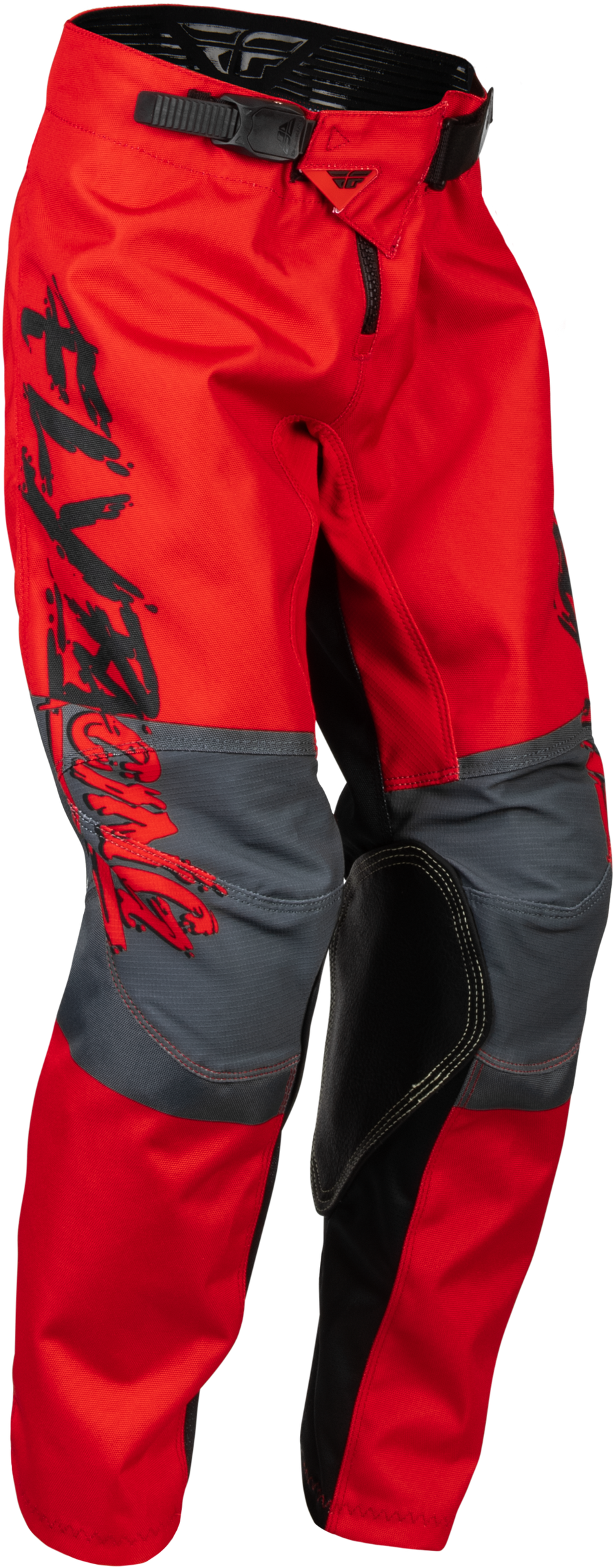 FLY RACING Youth Kinetic Khaos Pants Black/Red/Grey Sz 18 376-43018