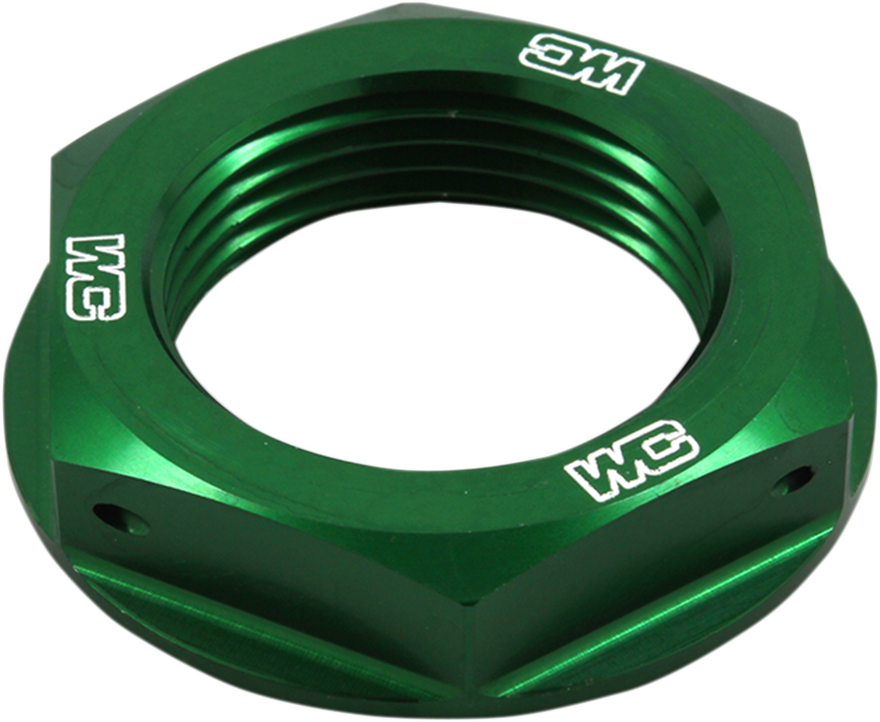 WORKS CONNECTION Steering Stem Nut - Green - Kawasaki 24-338