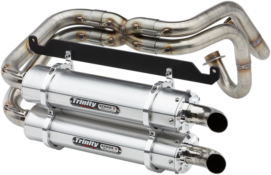 TRINITY RACING Dual Exhaust - Brushed 2019-2024 Honda Talon 2 and 4 seat TR-4170D