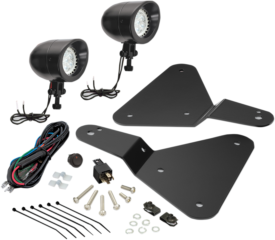 SHOW CHROME Driving Lights - Black Satin - Spyder F3 41-301LBK