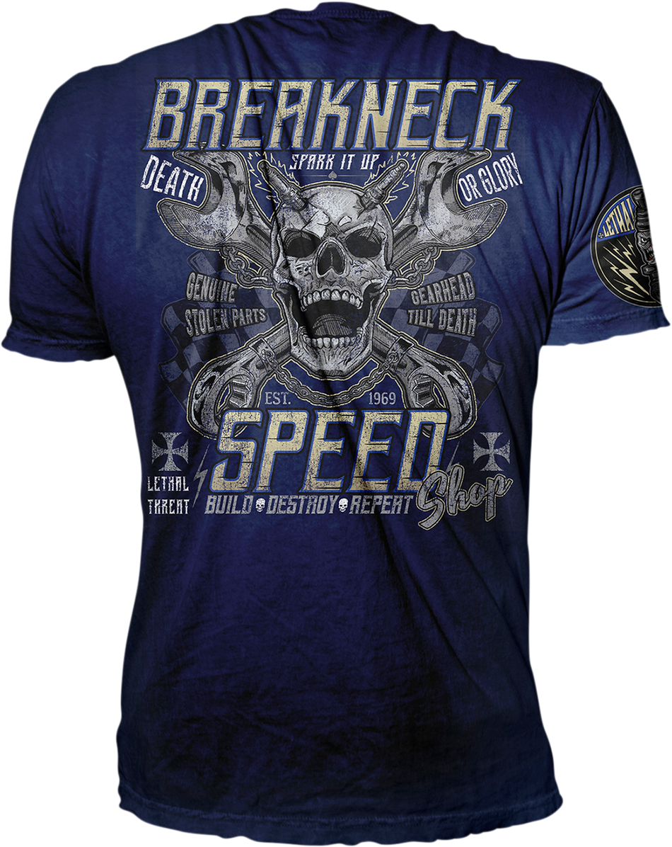 LETHAL THREAT Break Neck Speed T-Shirt - Blue - 3XL VV40162XXXL