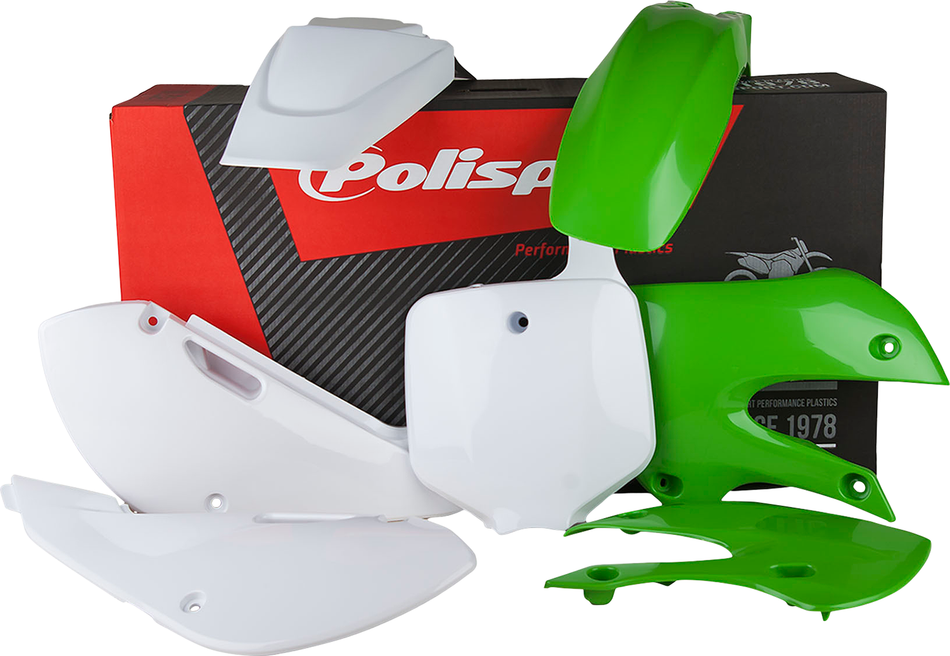 Kit de carrocería POLISPORT - Completo - '13 - '15 OEM Verde/Blanco - KX 65 90540