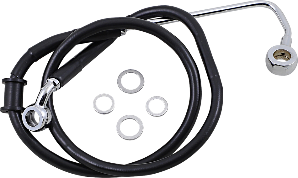 DRAG SPECIALTIES Brake Line - +2" - Black - '15-'17 Softail 618302-2BLK