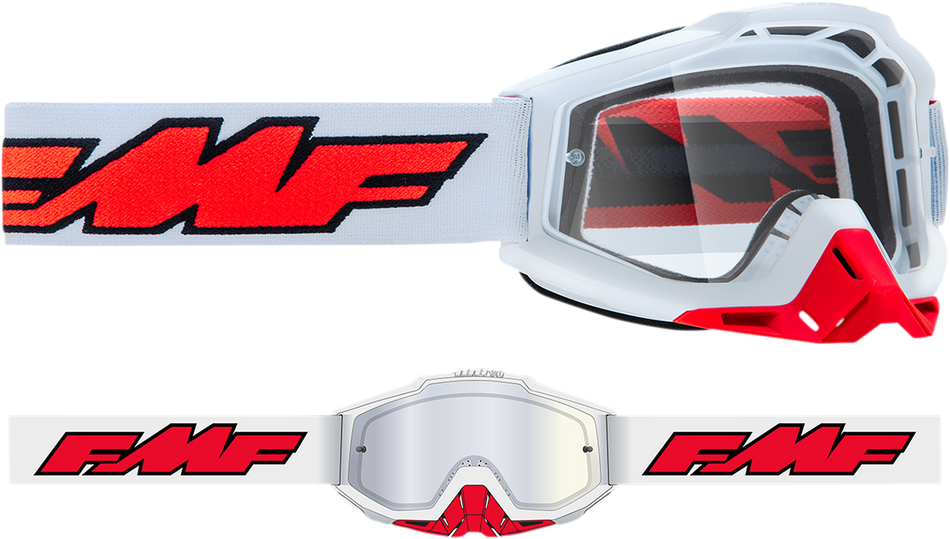 FMF PowerBomb Goggles - Rocket - White - Clear F-50036-00004 2601-2971