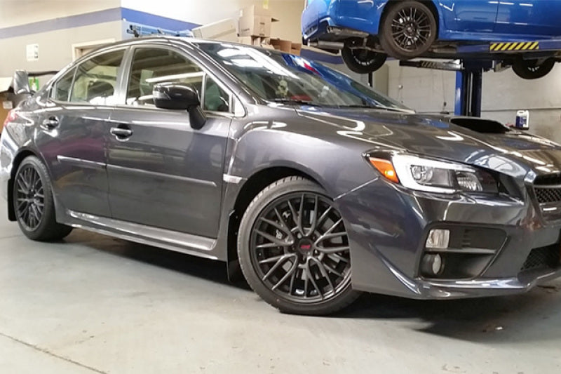 Rally Armor 15-21 Subaru WRX/STI (Sedan ONLY) Black UR Mud Flap w/ Blue Logo MF32-UR-BLK/BL