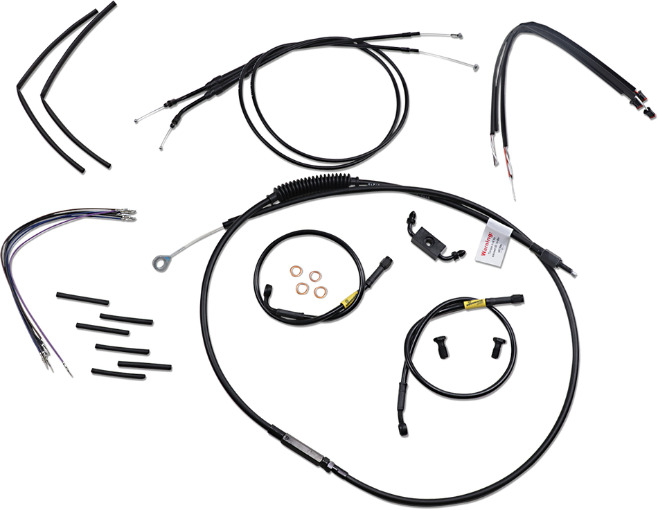 BURLY BRAND Cable Kit - Jail Bar - 12" Handlebars - Black Vinyl B30-1212