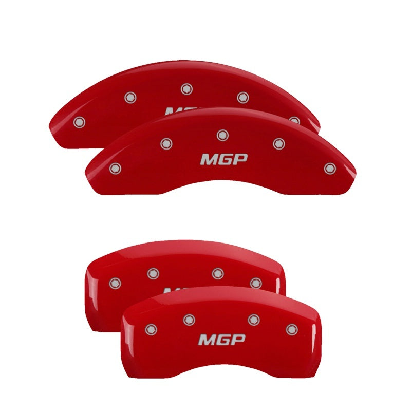 MGP 4 Caliper Covers Engraved Front & Rear JEEP Red finish silver ch 42013SJEPRD