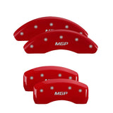 MGP 4 Caliper Covers Engraved Front & Rear JEEP Red finish silver ch 42013SJEPRD