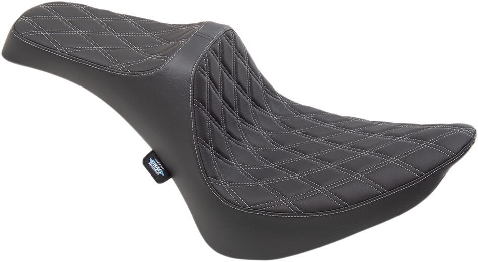 DRAG SPECIALTIES Predator III Seat - Double Diamond - Silver Stitching 0802-1367