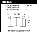 Hawk 03-06 Evo / 04-09 STi / 09-10 Genesis Coupe (Track Only) / 2010 Camaro SS HT-10  Race Front Bra KHB453S.585