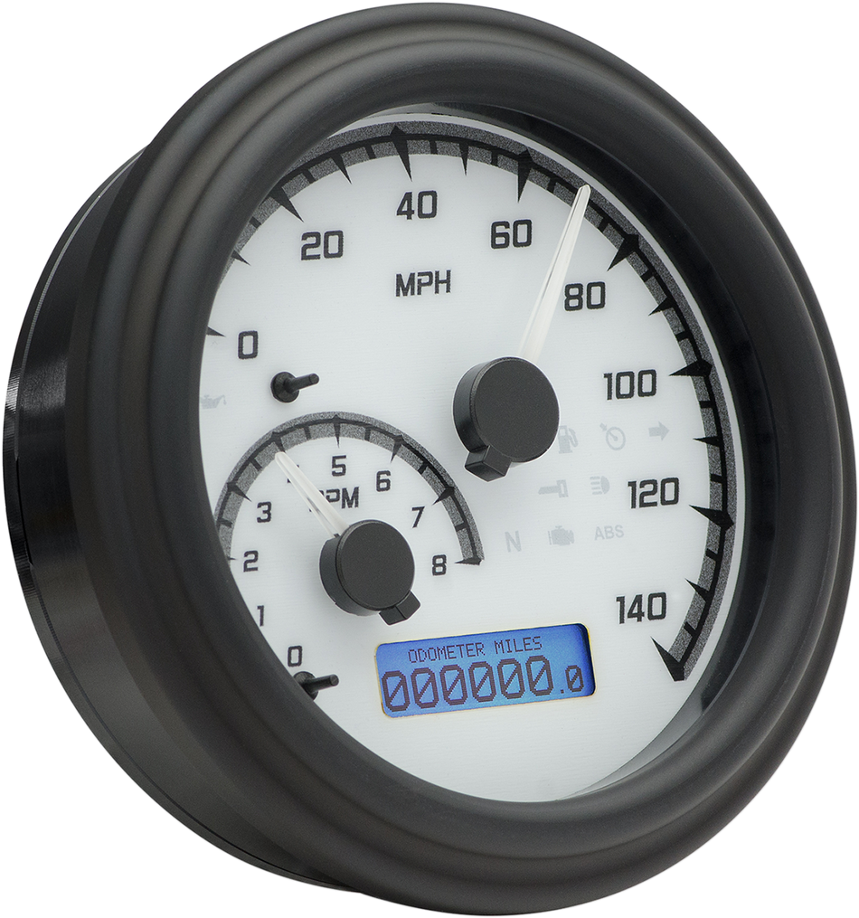 DAKOTA DIGITAL MXV Series Fatbob Analog/Digital Gauge System - White/Gray/Black MVX-2004-WG-K