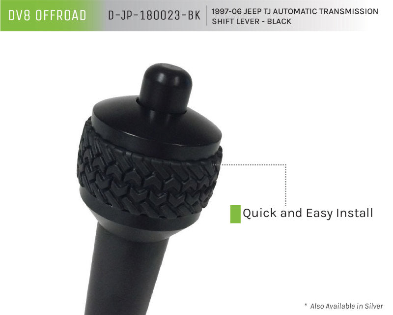 DV8 Offroad 1997-06 Jeep TJ Auto Shift Lever Black D-JP-180023-BK