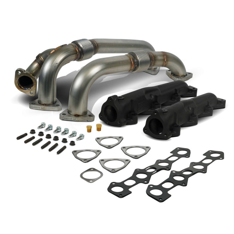 BD Diesel 08-10 Ford F-250/F-350/F-450/F-550 Powerstroke 6.4L Up Pipes Kit w/Manifold Set 1041484
