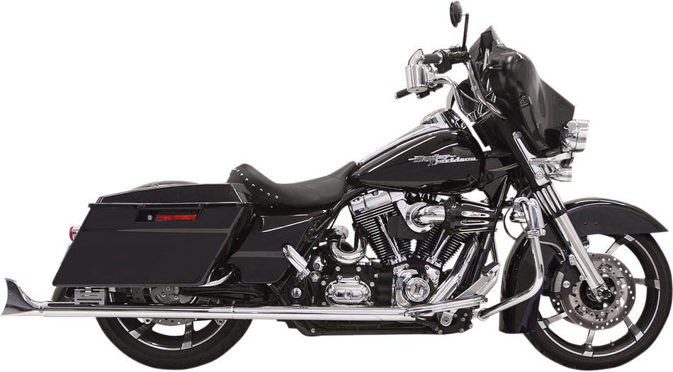 BASSANI XHAUST Fishtail Mufflers - Chrome - w/ Baffle - 33" - 95-'16 Touring 1F27E33