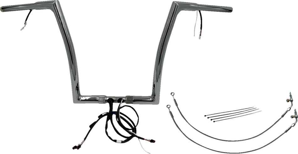 FAT BAGGERS INC. Handlebar Kit - Flat Top - 14" - Chrome 702914